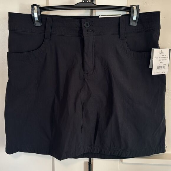 Eddie Bauer Black Skirt Bermuda Skort Stretch Slightly Curvy Regular Size 8 NWT - Picture 4 of 12